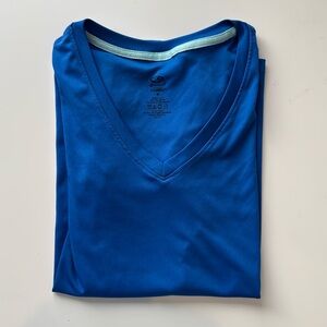 Champion vneck Duodry shirt. Cap sleeve. Color- colbolt blue. Size medium